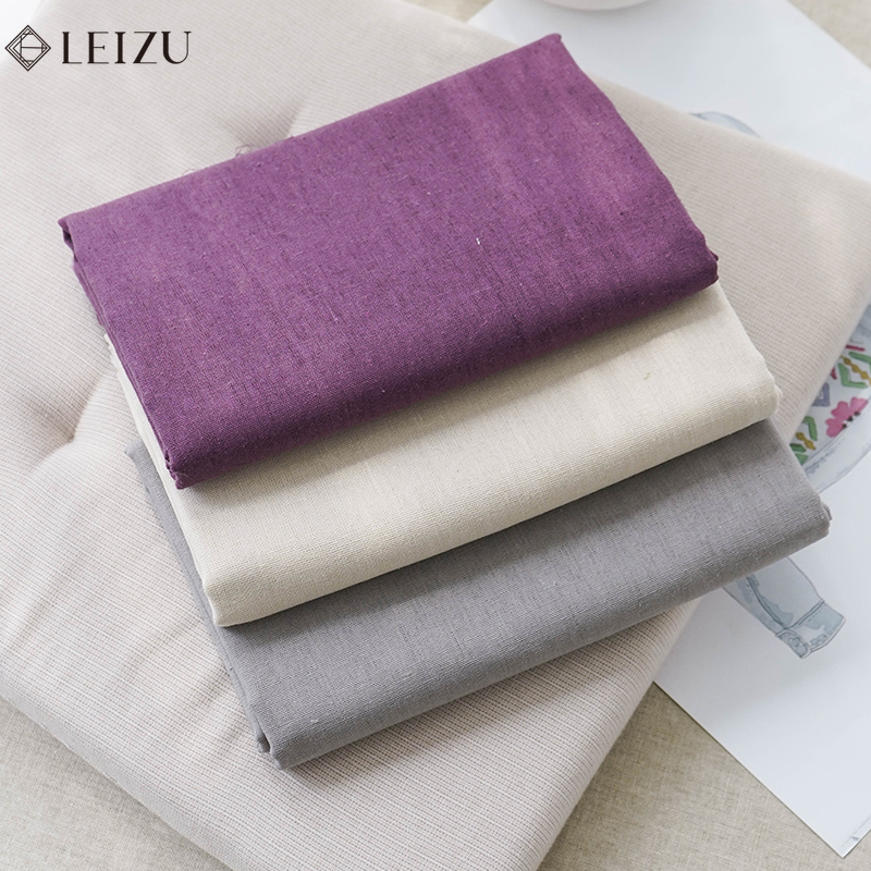Linen Table Runner - 0.5/1/2 ヤード無地コットンリネン生地カラフルなパッチワーク縫い目素材 DIY カーテンホームテキスタイルテーブルクロス縫製生地