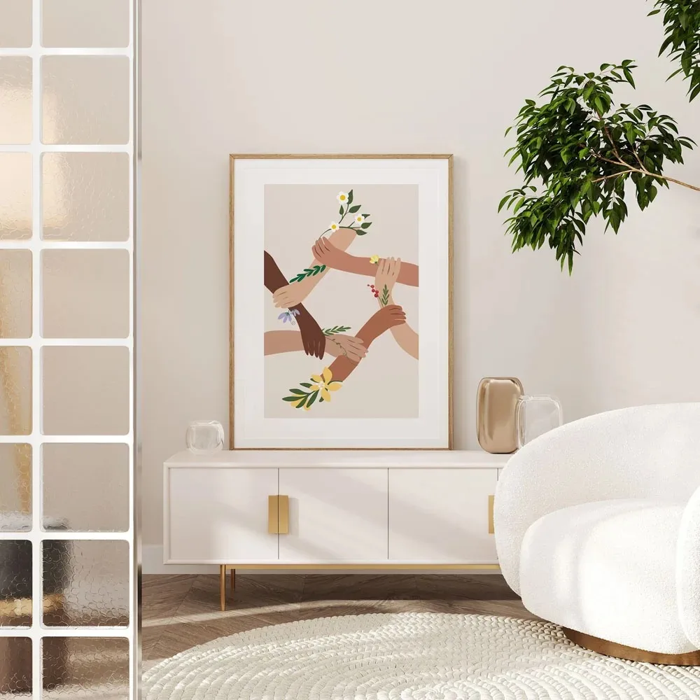 抽象フェミニストカラーレターアートポスターキャンバスプリント - Home Decor Y2K のレビューと価格