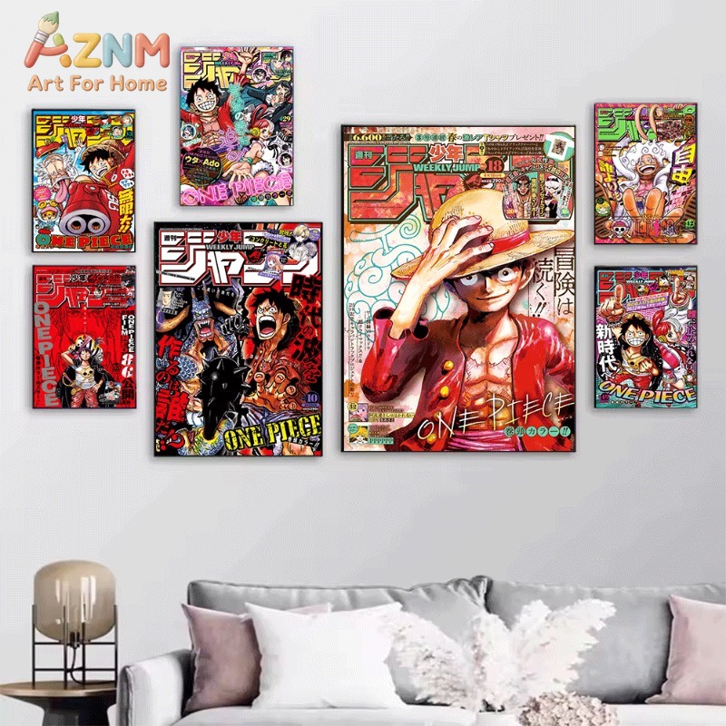 ワンピース、週刊少年ジャンプ誌の表紙をモチーフにしたキャンバ - Home Decor Magazine のレビューと価格