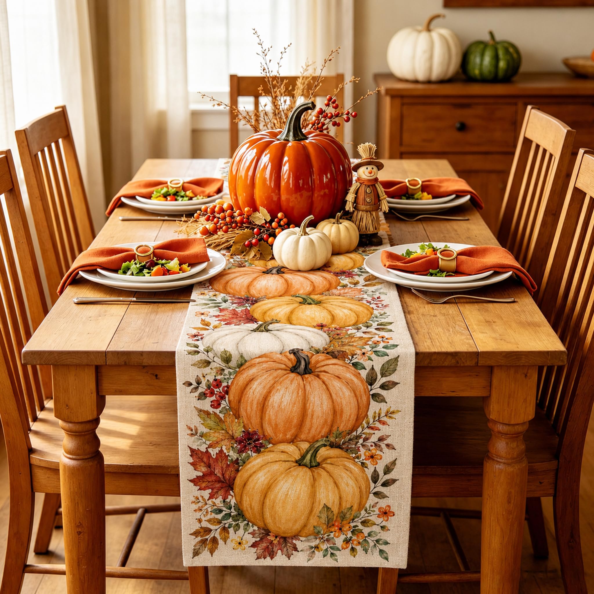 ハロウィンテーブルランナー ヴィンテージゴシック レイブン  - Linen Table Runner のレビューと価格