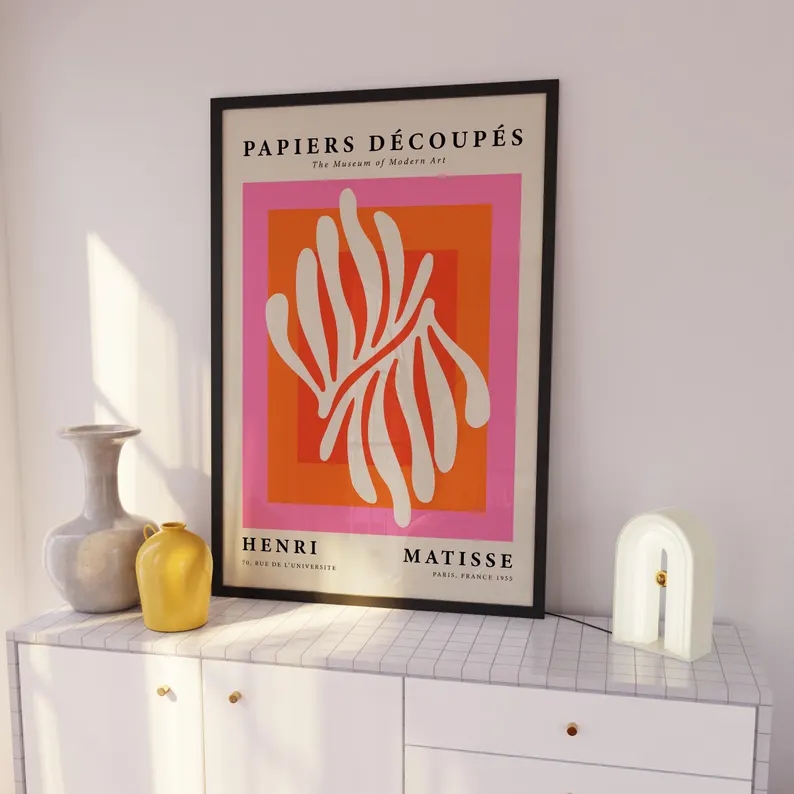 3 個モダンオレンジバウハウスとピカソの壁アートプリントキャ - Home Decor Theme のレビューと価格