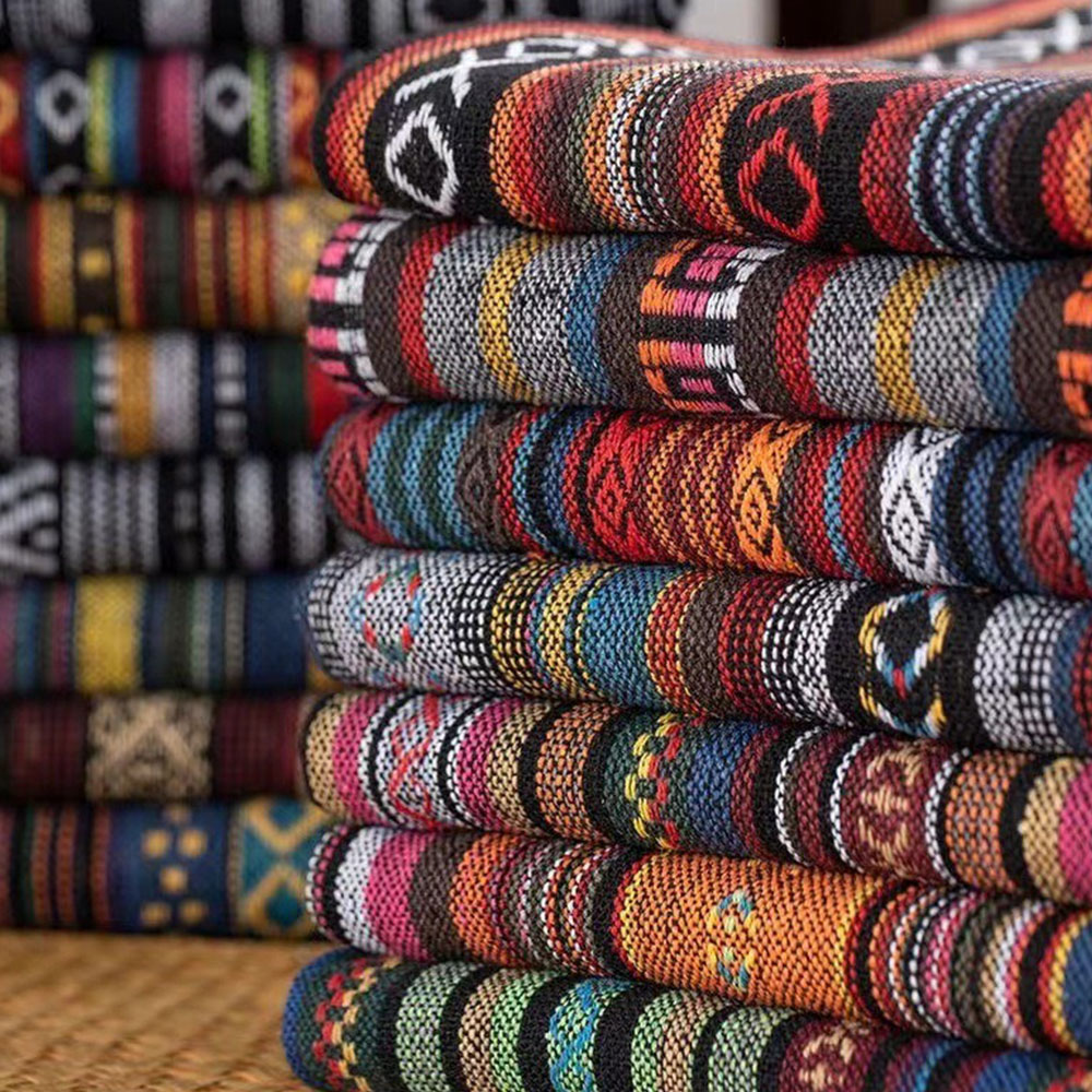 エスニックスタイルのコットンリネン生地,テキスタイルパッチワ - Linen Table Runner のレビューと価格