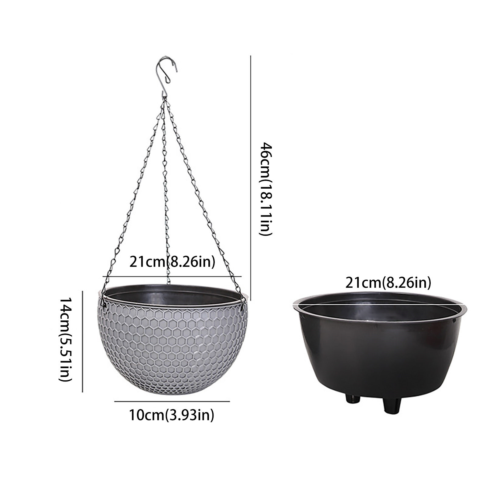 ヨーロッパスタイルのハニカムパターン模造籐ぶら下げプラスチッ - Rattan Plant Basket のレビューと価格